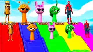 Long Slide Game with Cow Elephant Gorilla Hippopotamus Tiger 3d Animal Game Funny 3d Animals