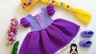 princess Rapunzel crochet costume #RHcrochet&craft