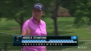 Angela Stanford chips in for birdie on 14 during Round 3 of 2017 VOA Texas Shootout