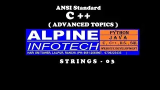 Strings - Part  3 ||ANSI C++ Programming||Tutorial C++ in Hindi | Best C++ tutorial ||C++ for B.Tech