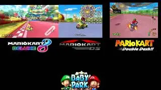 GCN Baby Park Mario Kart Double Dash!!, DS, and 8 Deluxe Comparison