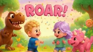 🎵 Dino Candy Roar! | Sunny & Liya Dance with Candy Dinosaurs 🍭 | Fun Kids Song & Cartoon Adventure 🌈