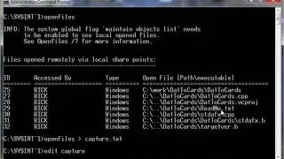 Using the OpenFiles utility for forensic investigation