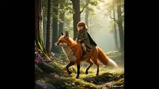 Walking girl with fox in the forest  #baby #cute #animals #babyanimad #animation #shorts