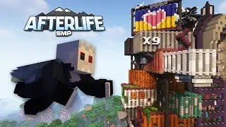 Cyberpunk Shipping Container Tower - AfterLife SMP S4 Ep11 Minecraft 1.18 Multiplayer Let's Play