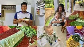COMEÇANDO NOSSA SEMANA COM UM ALMOÇO DELICIOSO + FIZ TAIOBA REFOGADA!!!
