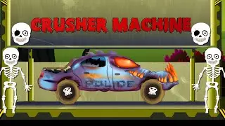 kids Police Car | Scary Dump Yard | Crusher Machine