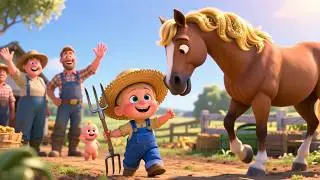 Horse’s Boom Boom Tractor 🐴🚜 Fun Kids Song | Farm Adventure & Learning