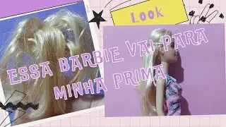 Ajeitando Boneca Barbie que vai para minha prima/penteado+look+tamanco