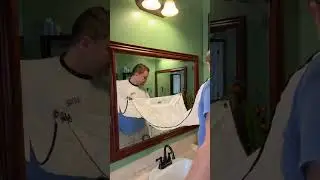 Get your beard hairs off your sink with Beard King Apron!  Amazon link in comments!