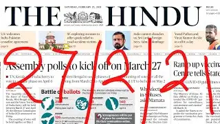27 February 2021 The Hindu Newspaper Analysis