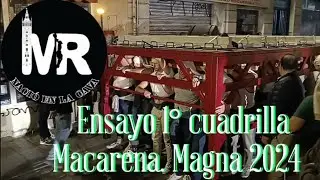 Ensayo 1°de las cuadrillas de costaleros del palio de la Macarena para la Magna de Diciembre de 2024