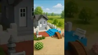 🏡 Building a Chill Zone by My Mini House with Pool 🌊 #miniature #diy