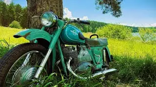 Первый тест-драйв Иж Планета 1965г за 15 лет! #иж #мото #лес