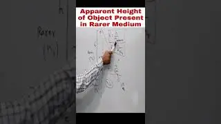 Apparent Height of Object Present in Rarer Medium,  Class 12th, NEET, JEE