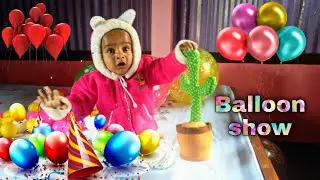 fun birthday baby balloon show with cute baby!