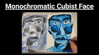 Monochromatic Cubist Face