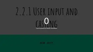 User input and casting - OCR J277 2.2.1