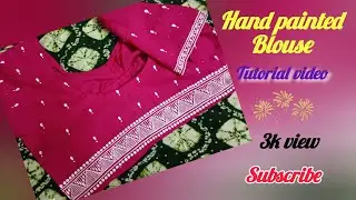 Hand painted Blouse Design 🩷#febricart #art #viral #artanddesign #handmade #subscribe