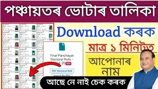 Panchayat Voter List 2025 // How To Download  List // how to check new voter list
