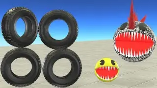 Yellow Pacman vs Lava Pacman vs Monster Pacman vs Robot Pacman