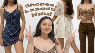 SHOPEE & LAZADA HAUL!🤎 (cute clothes under Php 500)