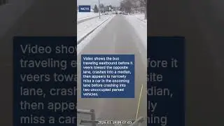 New video shows MCTS bus crash into two parked cars in Milwaukee after sliding on ice