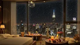 Luxury Night Jazz Immersion | Elegant Apartment Vibes & City Skyline Serenity Loop