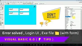 How to make a login form in Visual Basic 6 | How to make an exe file in VB 6 | How to fix Not Res...