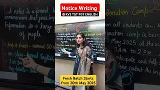 🎯 Notice Writing 🍁KVS TGT PGT ENGLISH 🍁