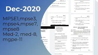 IGNOU Question Papers of Dec-2020 for courses: MPSE(1,3,4,7,8), med-2, med-8, mgpe-11