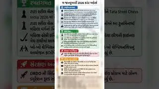 11 January 2026 Current Affairs | Daily Current Affairs in Gujarati | Current Affairs Today | GPSC