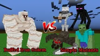 Buffed Iron Golem vs Simple Mutants | Minecraft Mob Battle