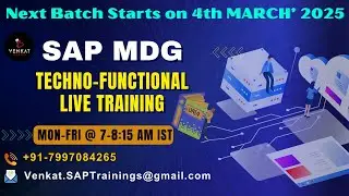 SAP MDG Techno Functional Training || Course Orientation Day 1 || 04.03.2025