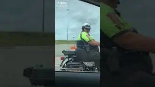 Fat cop ride motorcycle look they in car