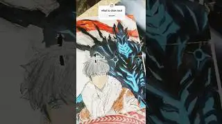 sung jin woo drawing with igris #anime #art #sololeveling