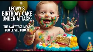 Leowy's Birthday Cake Under Attack: The Sweetest Mess You'll See Today!