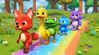 🌈🎶 Rainbow Animal Parade! | Fun Animal Song for Kids 🎶