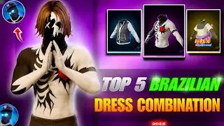 New 😍 Top 5 Brazilian God Level Dress Combination LIKE M1NX | NO 😱 TOP UP DRESS COMMISSION | XZRT |