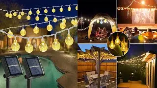 Decorate your yard with Solar String Lights, 2 Pack 200 LED 75 FT Crystal Globe Outdoor Waterproof