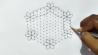 7 days 7 kolam | pulli kolam | simple and easy kolam with dots@jagasrangoli#subscribe#trending#kolam
