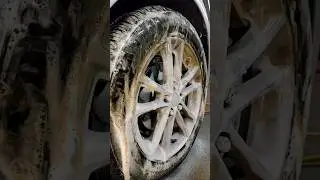 Extremely satisfying wheel and tire Cleaning ASMR! #satisfyling #asmr #satisfyingasmr