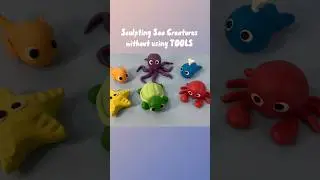 Sculpting for kids without using tools #art #clay #kidsclay #fondant #seacreatures #sculpting #cake