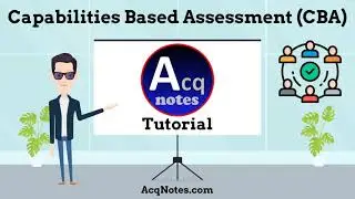 Capabilities Bases Assessment (CBA) Tutorial