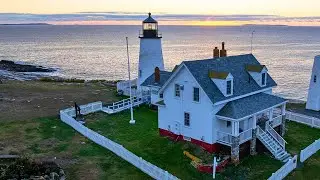 Pemaquid Point Lighthouse: 4K Drone Film with Ambient Music (8 Hours)