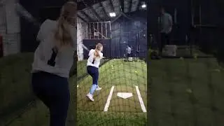 Girls Softball Practice in The Batting Cage #softball #softballpractice