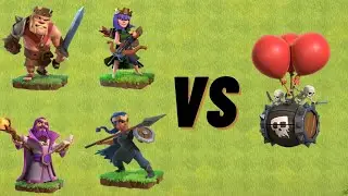 Clash Of Clans| Skeleton Barrel vs All Max Level Heroes