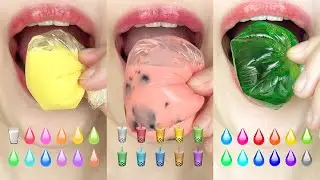 asmr DRINK RAINBOW MILK BUBBLE TEA WATER 알록달록 우유 버블티 물 먹방 eating sounds