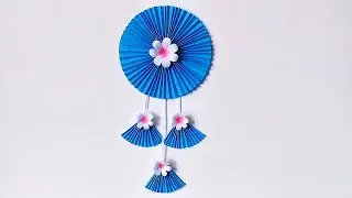 DIY Beautiful Paper Round Fan Wall Hanging 🌸✨ | Easy Handmade Paper Craft & Home Decor