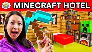 We Spend 24 Hours in a MINECRAFT Hotel!